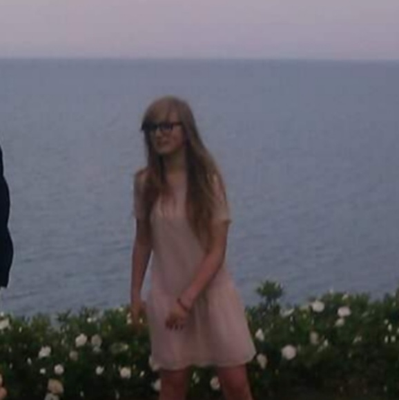 Baby pink drop waist chiffon dress - Picture 3 of 4